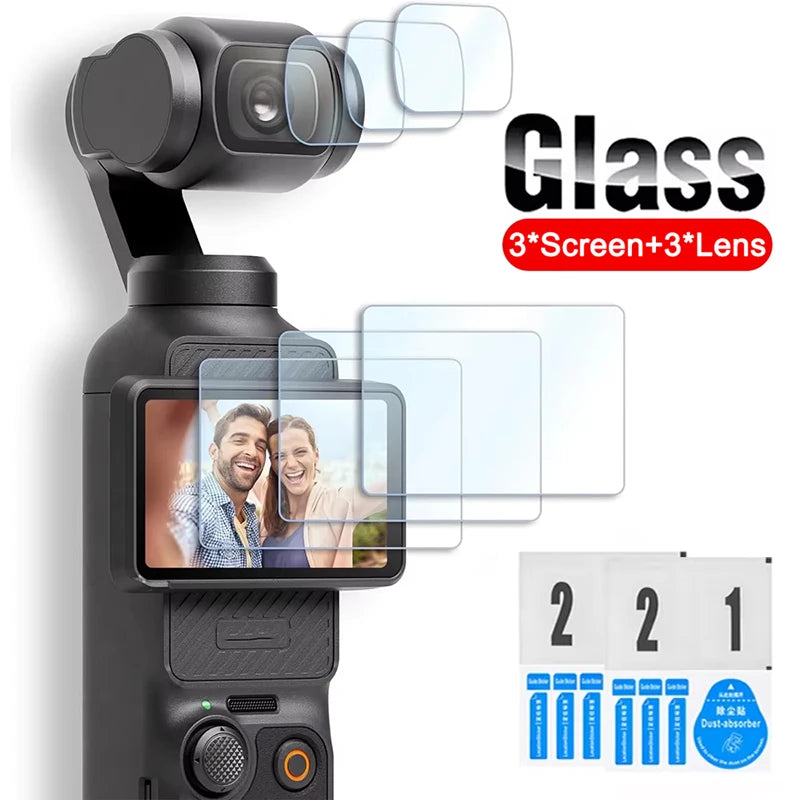 Camera Lens + Screen Tempered Glass For DJI Pocket 3 Hard Clear Anti-Scrach Coverage Film Screen Protector For DJI OSMO Pocket 3