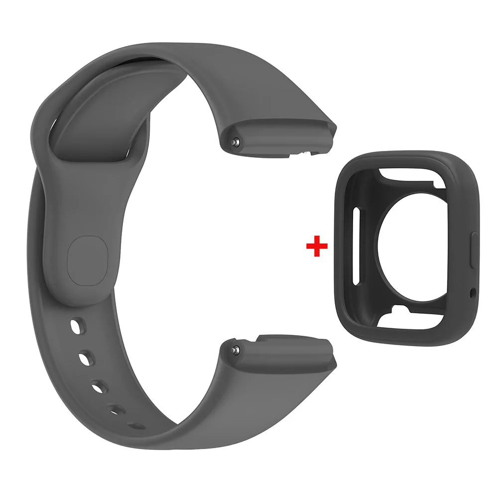 Silicone Strap For Redmi Watch 3 Active/Lite Smart Watch Band + Protective Case Shell