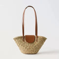 Free Printing New Natural Straw Bags Handmade Weaving Bags Shoulder Tote Original Slanting Water Straw Bags Beach Bags Women