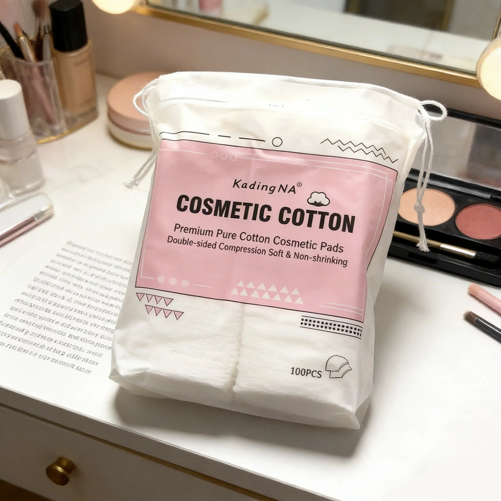 100 pieces of double-sided cotton makeup pads, thick-edged removal pads, providing gentle and comfortable daily skincare.