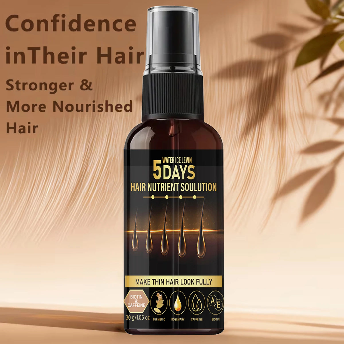 5 Days Hair Growth Oil - Biotin, Caffeine & Rosemary, Nourishing for Thin Hair to Look Fuller