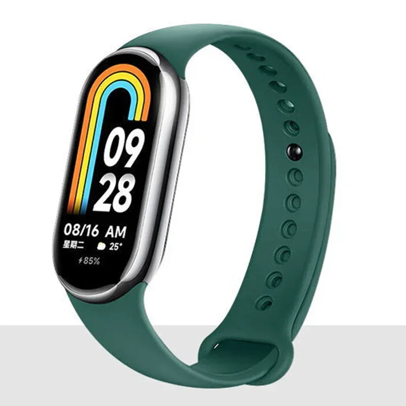 Silicone Strap For Xiaomi Mi band 8-8 NFC Sport Belt Replacement miband8 Bracelet waterproof smart band 8 watchband Accessories