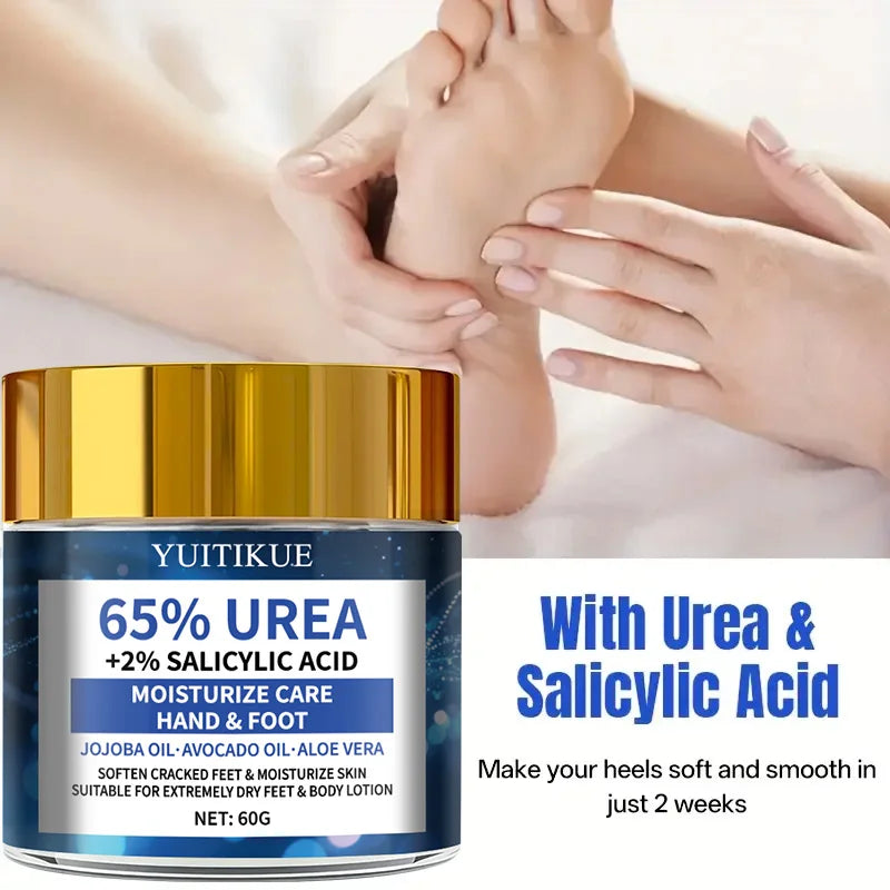 YUITIKUE 65% Urea Foot Cream 60g - 2-Week Cracked Heel Repair, Fast Absorption Non-Greasy, for All Skin Types