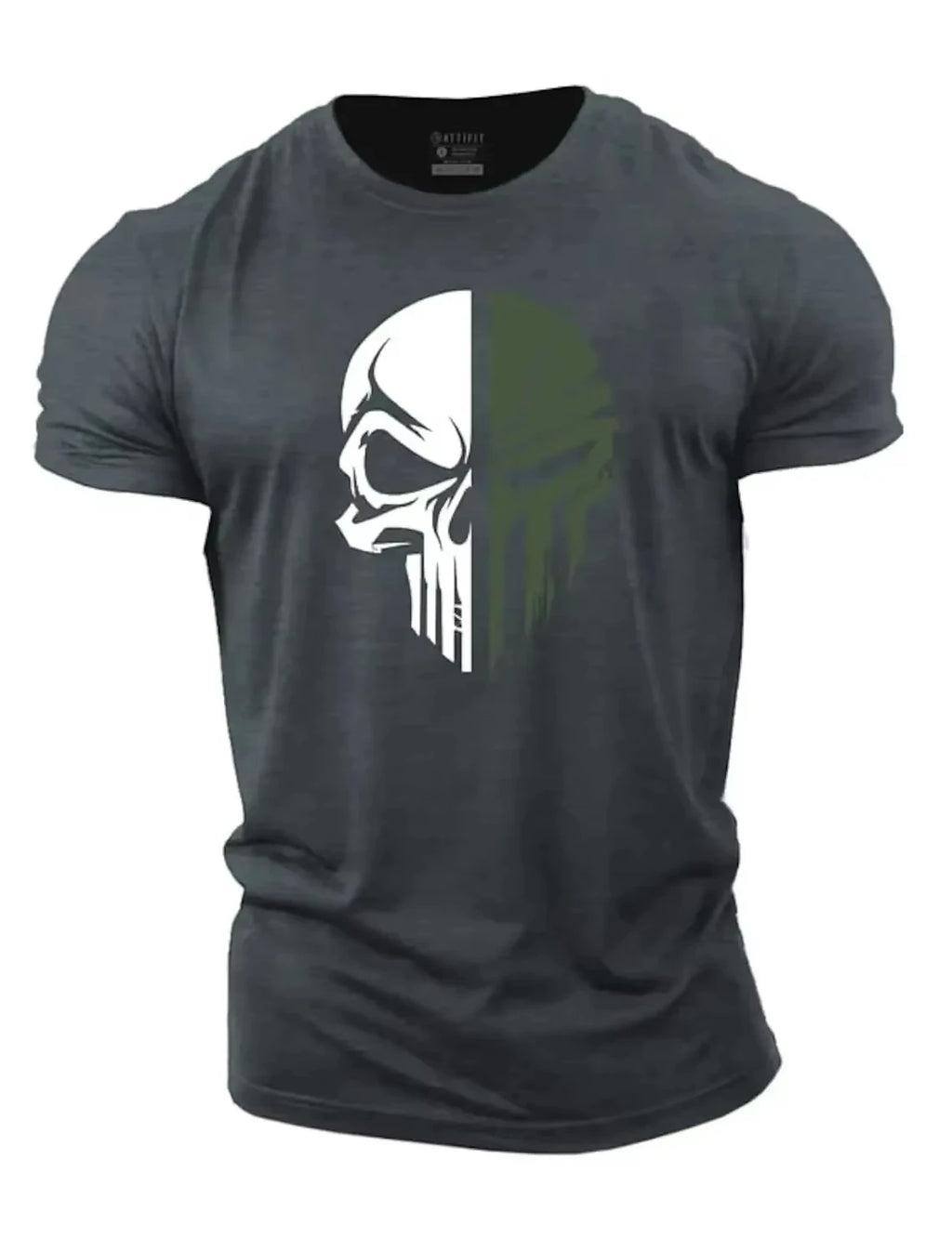 Men's digital printed skull printed T-shirt Fitness top Short sleeve T-shirt quick drying breathable