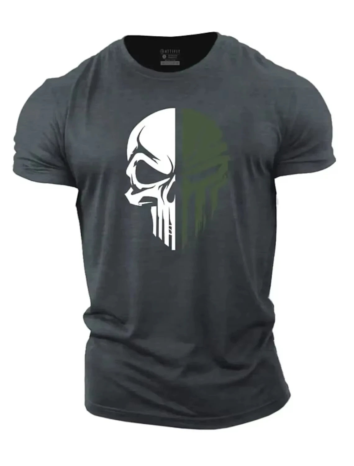 Men's digital printed skull printed T-shirt Fitness top Short sleeve T-shirt quick drying breathable