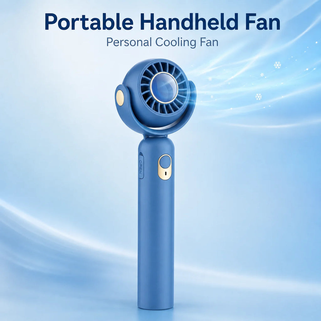 Portable Handheld Fan, Foldable Turbo Mini Fan with Strong Wind, Ultra Quiet Personal Cooling for Travel Office Outdoor, Cherry Blossom Pink
