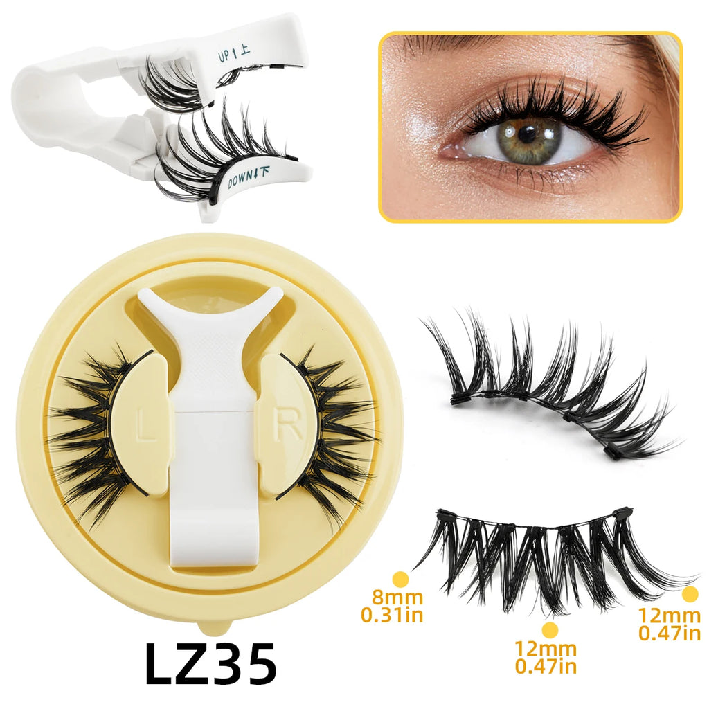 1 Pair Magnetic Eyelashes Set Reusable Easy to Use Eyelash Extension Tools Natural Curler False Eyelashes With Magnetic Tweezers