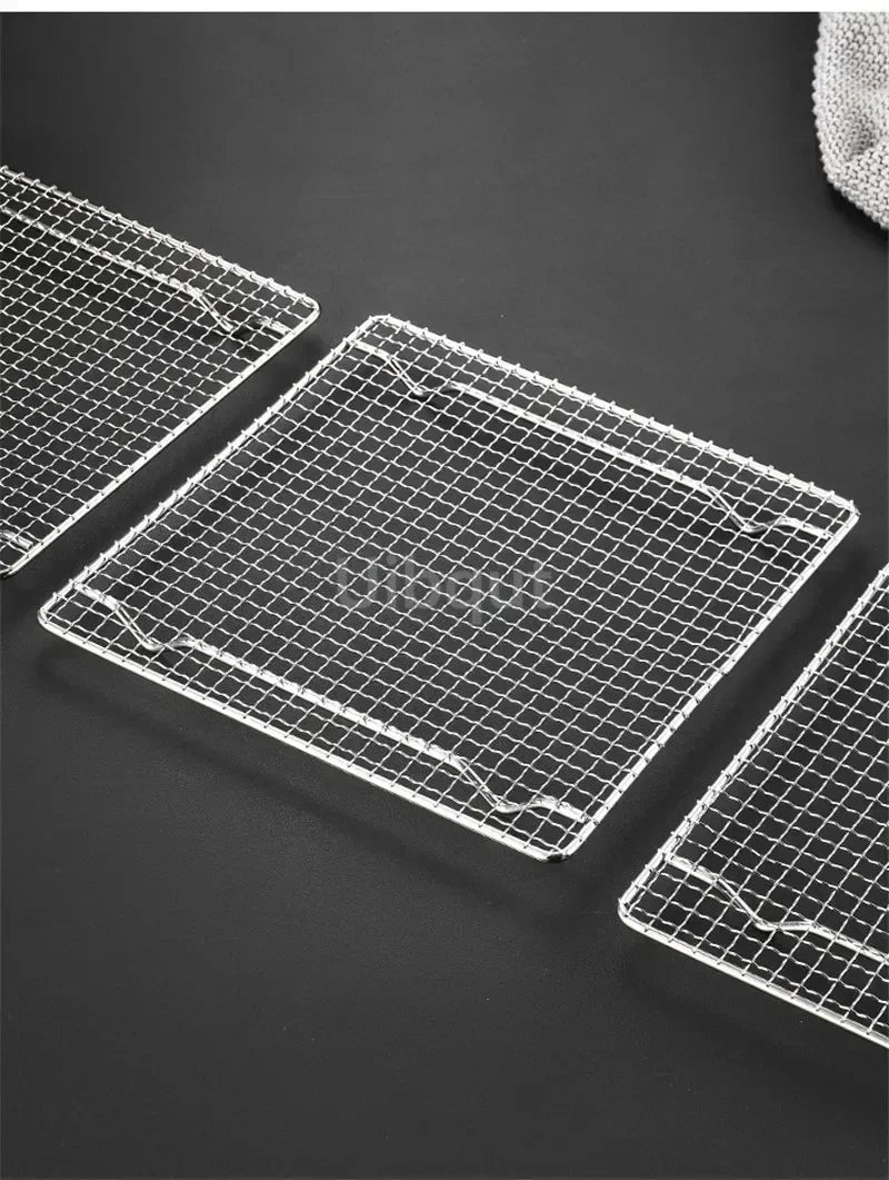 square bbq net rack meshes stainless steel 304 BBQ grill Mesh Rectangular Baking rack with Foot leg Drainage Cake Drying Frame