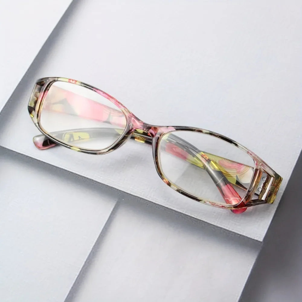 9 Pairs of Hot-selling Color Printing Reading Glasses, Stylish and Simple High Definition Lens, Comfortable and Portable Unisex Magnifying Glass Christmas Halloween Gift Recommendation, Random Color