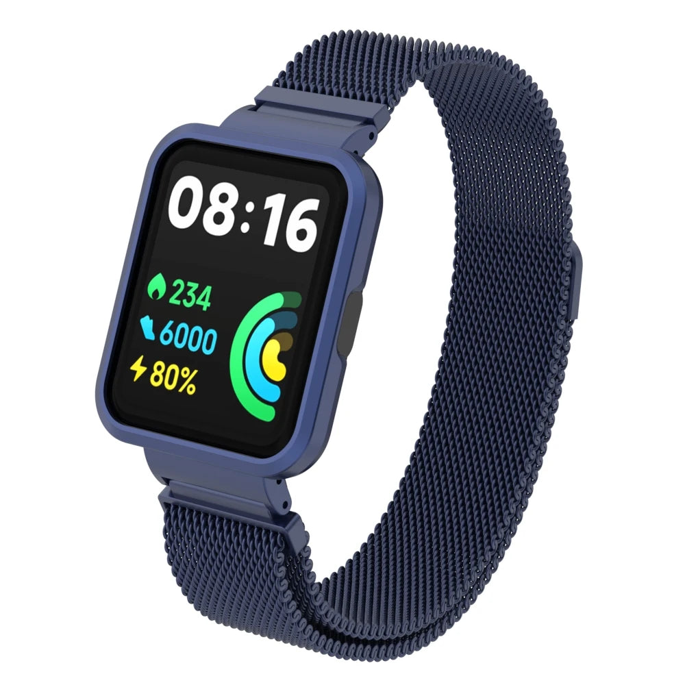 Milanese Strap For Xiaomi Redmi Watch 2 Lite Smart Watch Metal Frame Protector Case Bracelet Watchband For Redmi Watch 1 strap