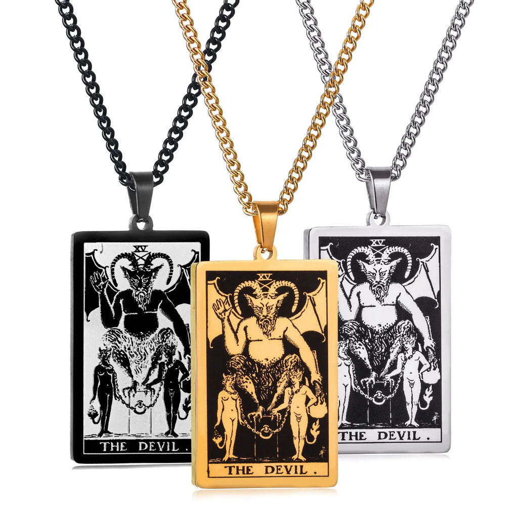 Chain Necklace Stainless Steel 22 Tarot Cards Necklace  Personality Pendant Neck Jewelry for Men/Woman Newest Design Wholesale