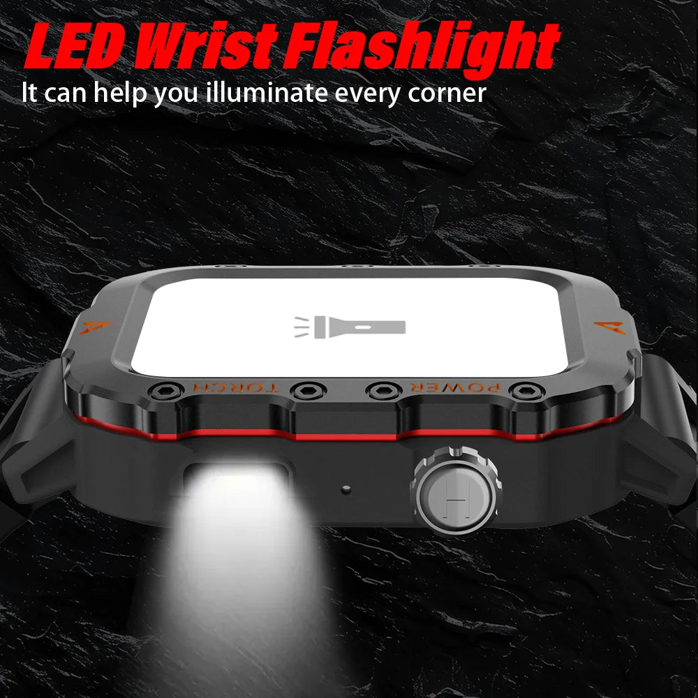 G.L Wear New Smartwatch for Outdoor Sports with LED Light Bluetooth Calling Activity Sleep Tracking Fitness Monitor