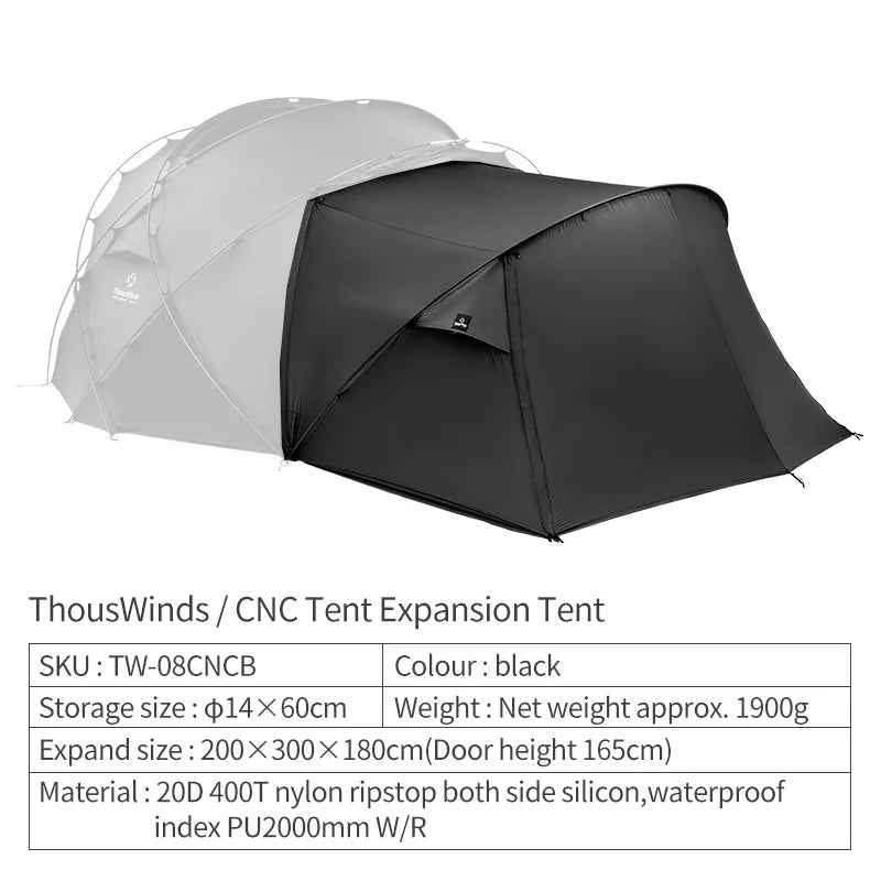 Thous Winds CNC Family Camping Tent Accessories Outdoor Camp Tent 20D Ripstop Nylon Both Side Silicon Lightweight Tents
