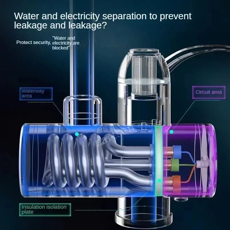 3000W Fast Heating Instant Tankless Electric Water Heater Kitchen Faucet Tap For Instant Cold Hot Water