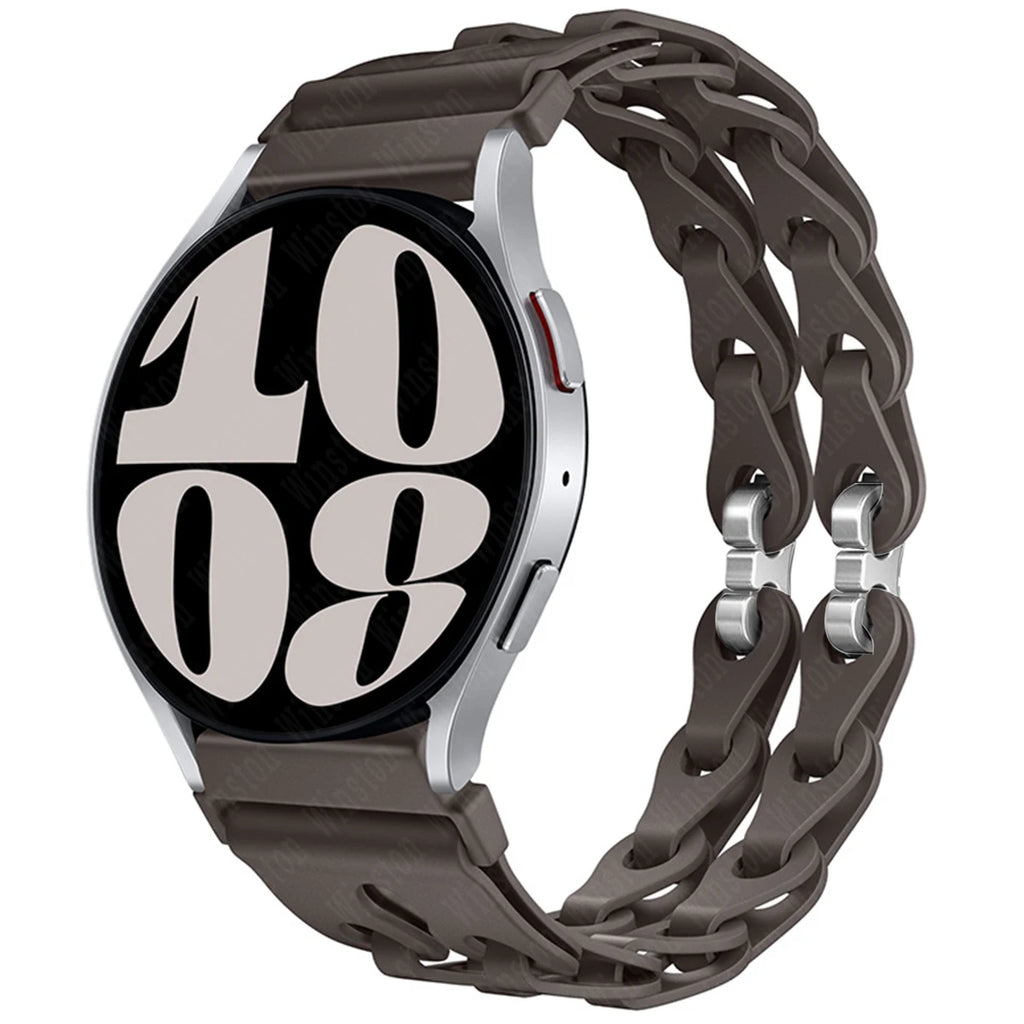 22mm 20mm Chain Strap for Samsung Galaxy Watch 7 6 5 4 6Classic Silicone Band for Huawei GT4 3Pro for Amazfit GTR 4/GTS Bracelet
