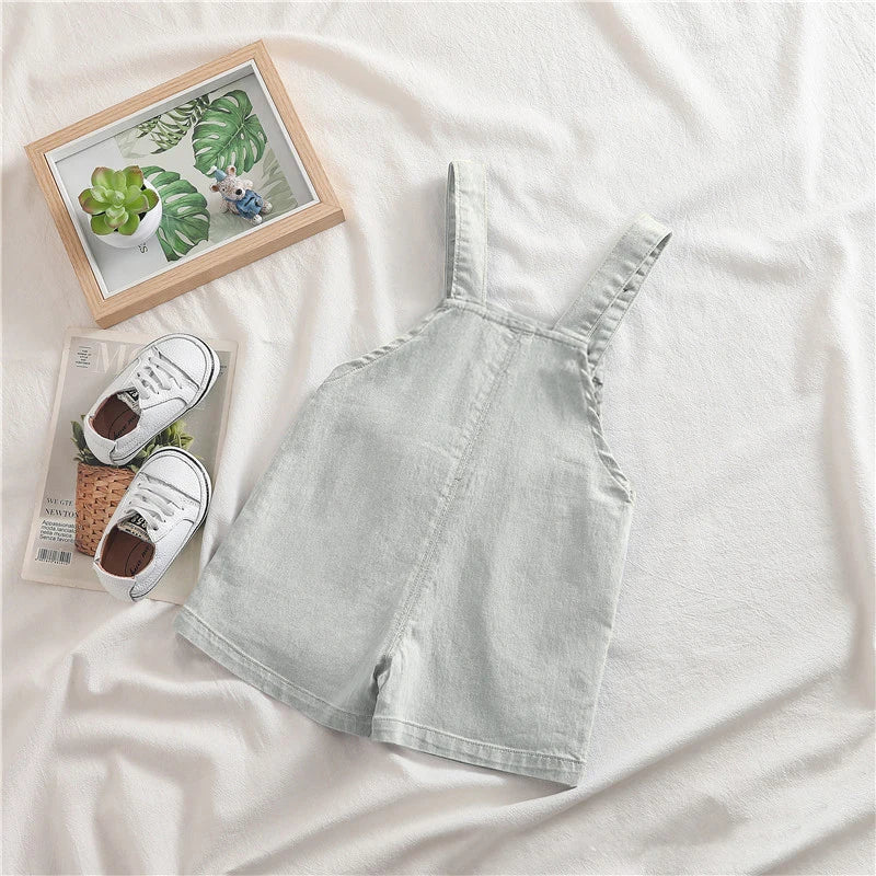 IENENS Summer Kids Baby Boys Jumper Pants Denim Clothing Shorts Jeans Overalls Toddler Infant Girl Playsuit Clothes Trousers