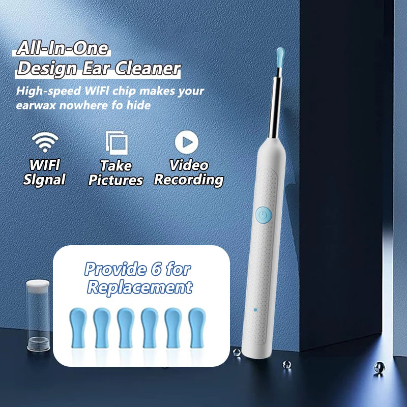 Visual Ear Wax Cleaner with Camera Safe Earwax Removal Endoscope with 5M Camera Luminous Otoscope Ear Cleaning Tools Ear Care