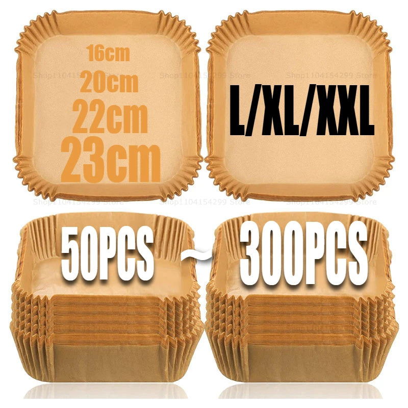 Air Fryer Paper Oven Paper Disposable Send Brush Non-Stick Airfryer Baking Papers Liners Parchment Paper for Baking Microwave