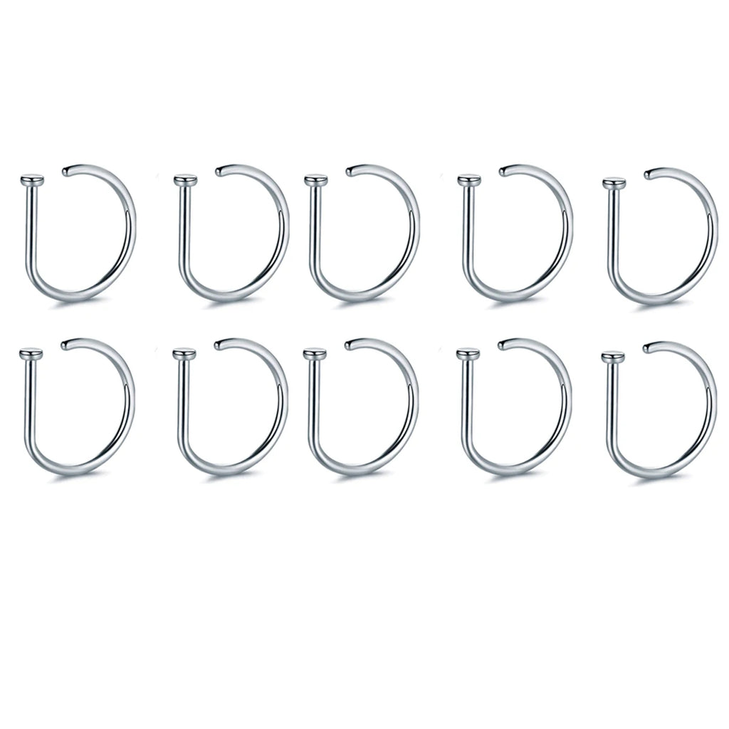 Fake Nose Ring Hoop Lip Labret Ring for Women Non Pierce Hoop Nose Ring  Septum Hoop  Ring Tragus Rook Ring Non Piercing Jewelry