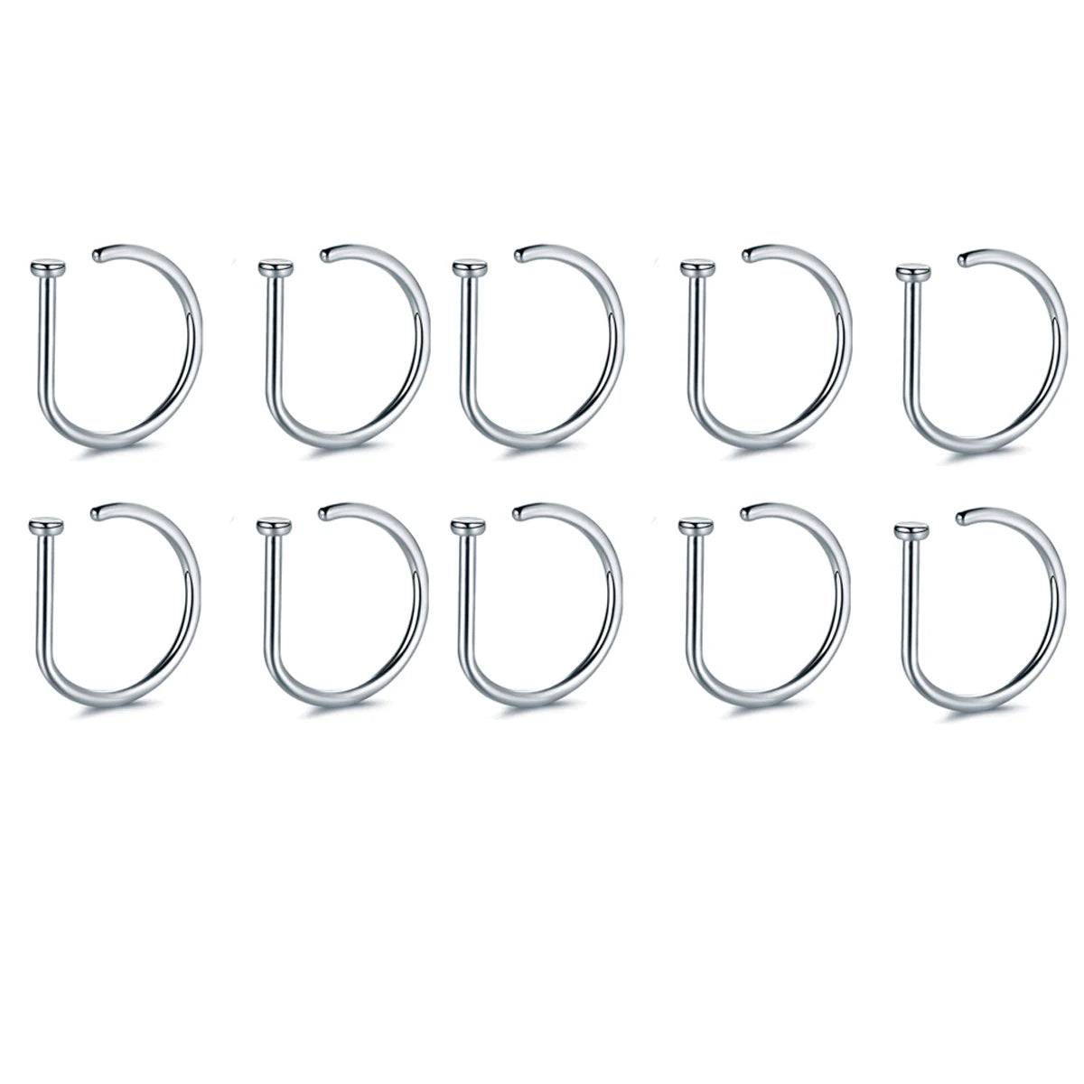 Fake Nose Ring Hoop Lip Labret Ring for Women Non Pierce Hoop Nose Ring  Septum Hoop  Ring Tragus Rook Ring Non Piercing Jewelry
