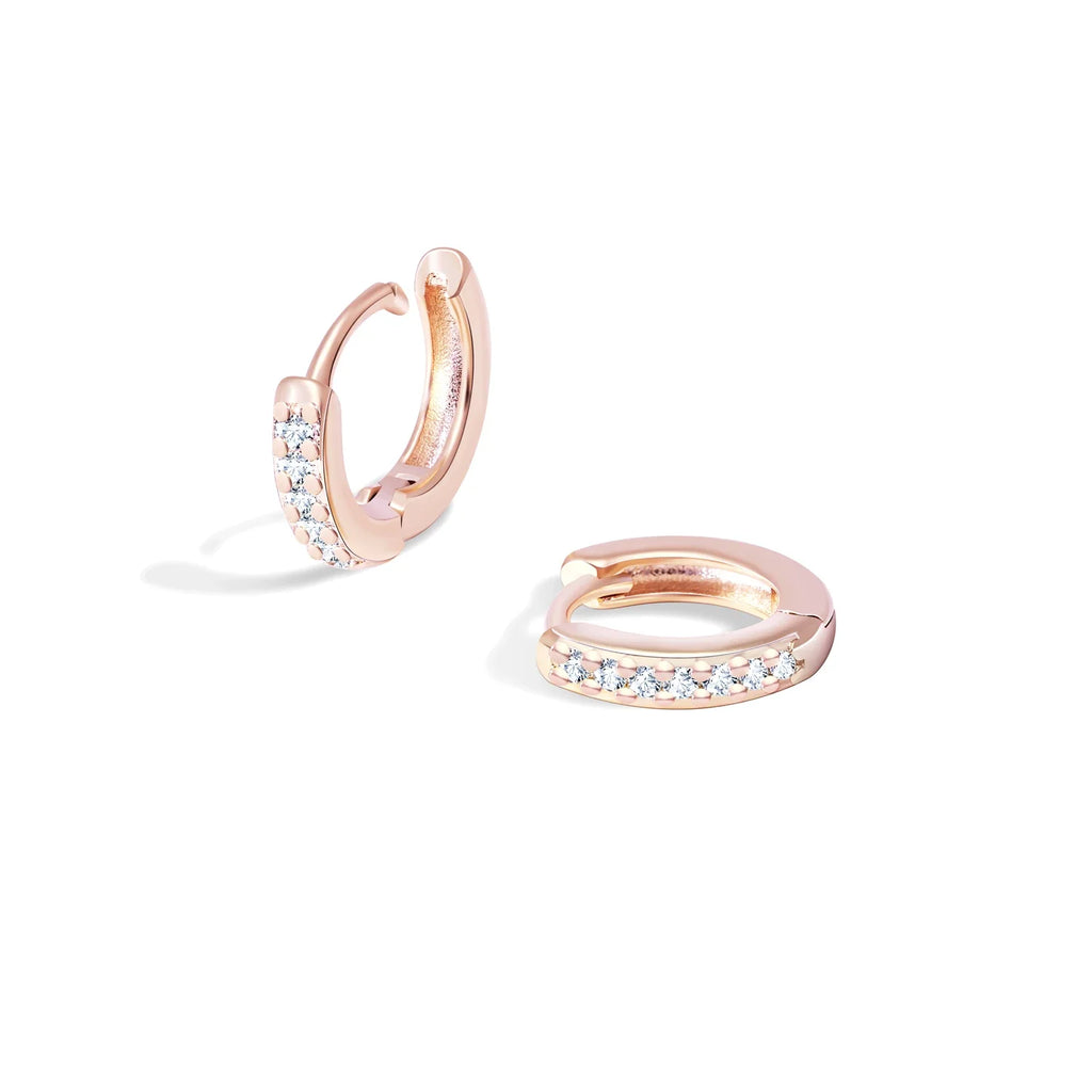 2/6PCS 316L Stainless Steel Minimalist Hoop Earrings Crystal Zirconia Small Cartilage Helix Tragus Piercing Jewelry for Women