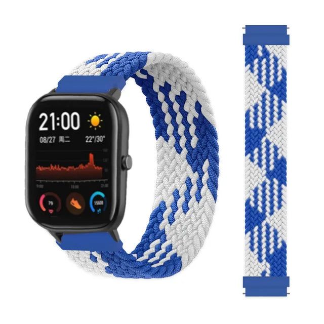 20mm 22mm Watch Straps For Amazfit GTS/4/3/2/2e/GTS2 Mini/GTR 4/3 pro/GTR2/2e/2 Braided solo loop Bracelet Amazfit bip 6 5 band