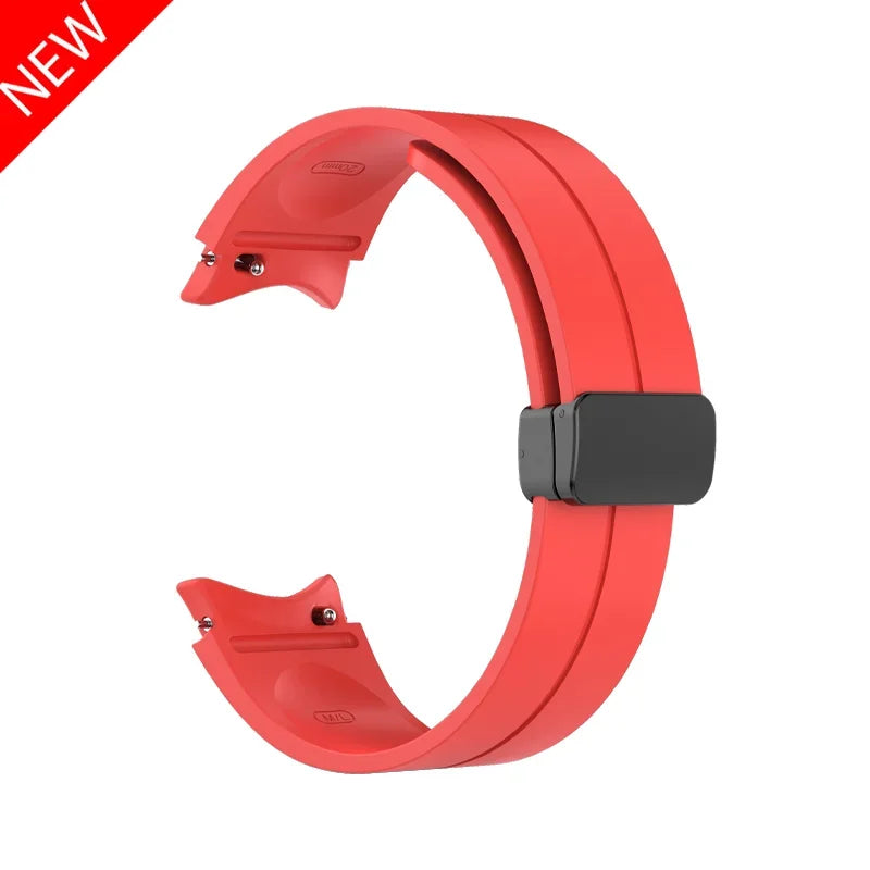 Original Silicone Band for Samsung Watch 7 6 5 4 Classic Strap 47mm 43mm 44mm 40mm Magnetic Buckle For Galaxy Watch 5 Pro 45mm