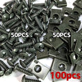 Car Fastener Clip U-Type Metal Screw Clips Kit for Undertray Splash Shield Guard Bumper Screws Auto Engine Cover Car Accessories