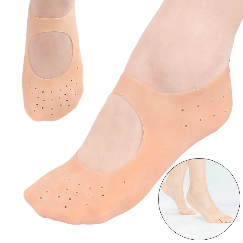 1Pair Spa Silicone Socks Moisturizing Gel Boat Socks Preventing Foot Dryness Cracked Dead Skin Remove Foot Care Tools