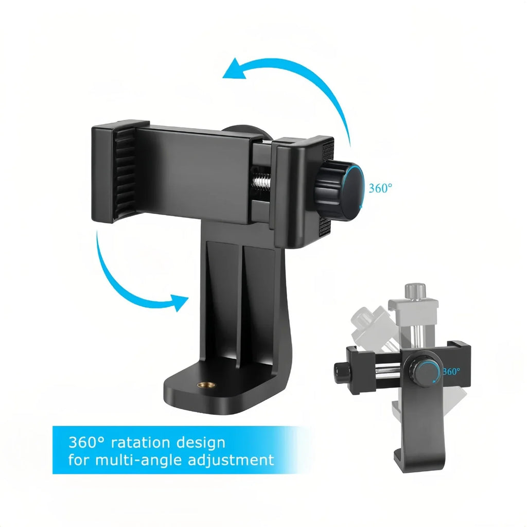 Tripod Mount Universal 360 Degree Mobile Phone Clip for 1/4" Screw Holes Cellphone Holder Desk Tripod Adapter For iPhone/Samsung