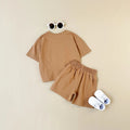 2024 Toddler Baby Summer Casual Clothes Sets Solid Short Sleeve T-shirt Tops Short Pants Boys Girls Clothes 2Pcs Set Clothes