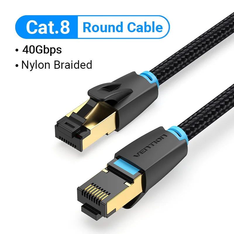Vention Cat8 Ethernet Cable 40Gbps RJ45 Network Cable Cat 8 SFTP RJ45 Patch Cord for PC Modem Router Laptop Cable Ethernet Cat8