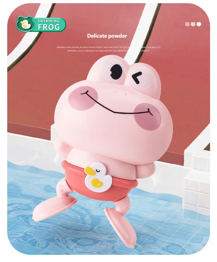 Gowinbaby Clockwork Frog Bath Toy Kids Floating Swimming Frog Children Bathtub Play Toy