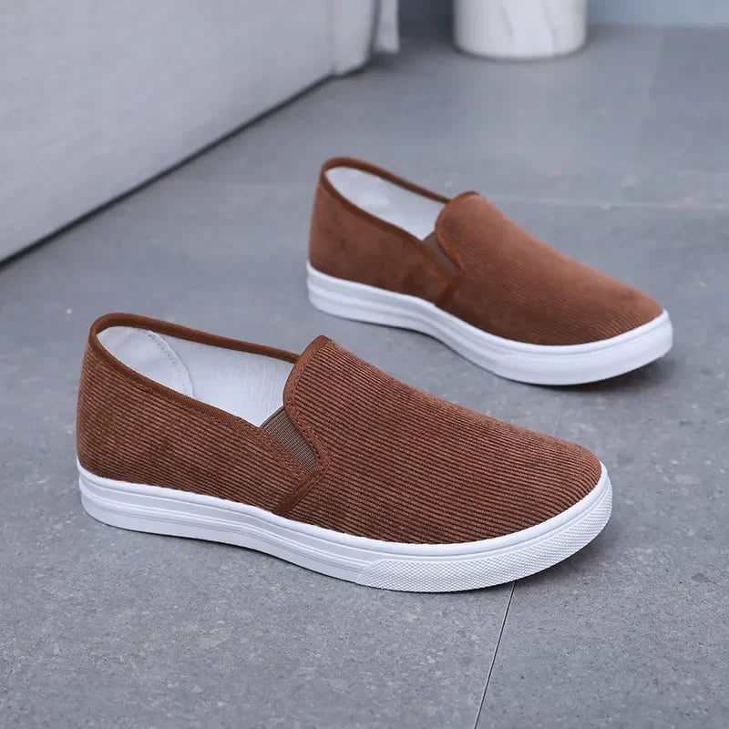 Cresfimix women classic height increased white canvas shoes lady casual spring street slip on shoes zapatos cool shoes a2193