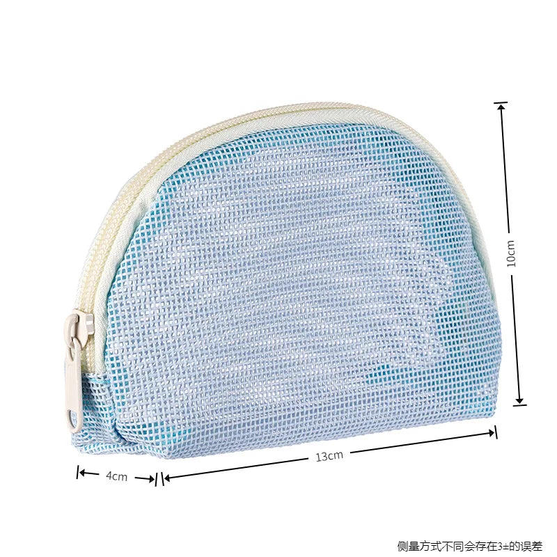 Large Mesh Makeup Bag for Women Portable Breathable Cosmetic Organizer Bag Travel Makeup Pouch with Simple Design