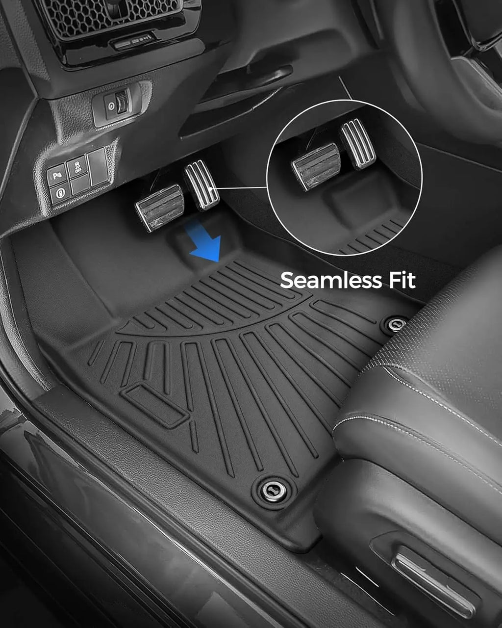 All-Weather TPE Floor and Trunk Mats for Hatchback Cars, Black, Full Set for Specific Years