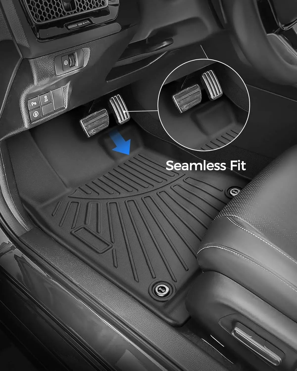 All-Weather TPE Floor and Trunk Mats for Hatchback Cars, Black, Full Set for Specific Years