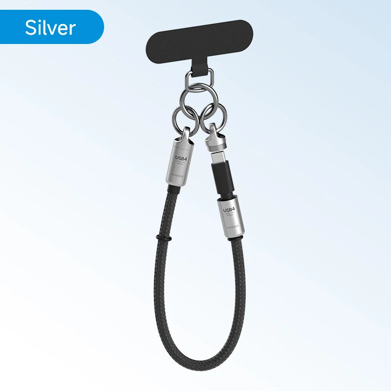 Hagibis  Short USB4 Cable Portable Keychain C to C Cable Lanyard Type-C Cable 240W 80Gbps for Thunderbolt 4/5 iPhone 17 Pro SSD