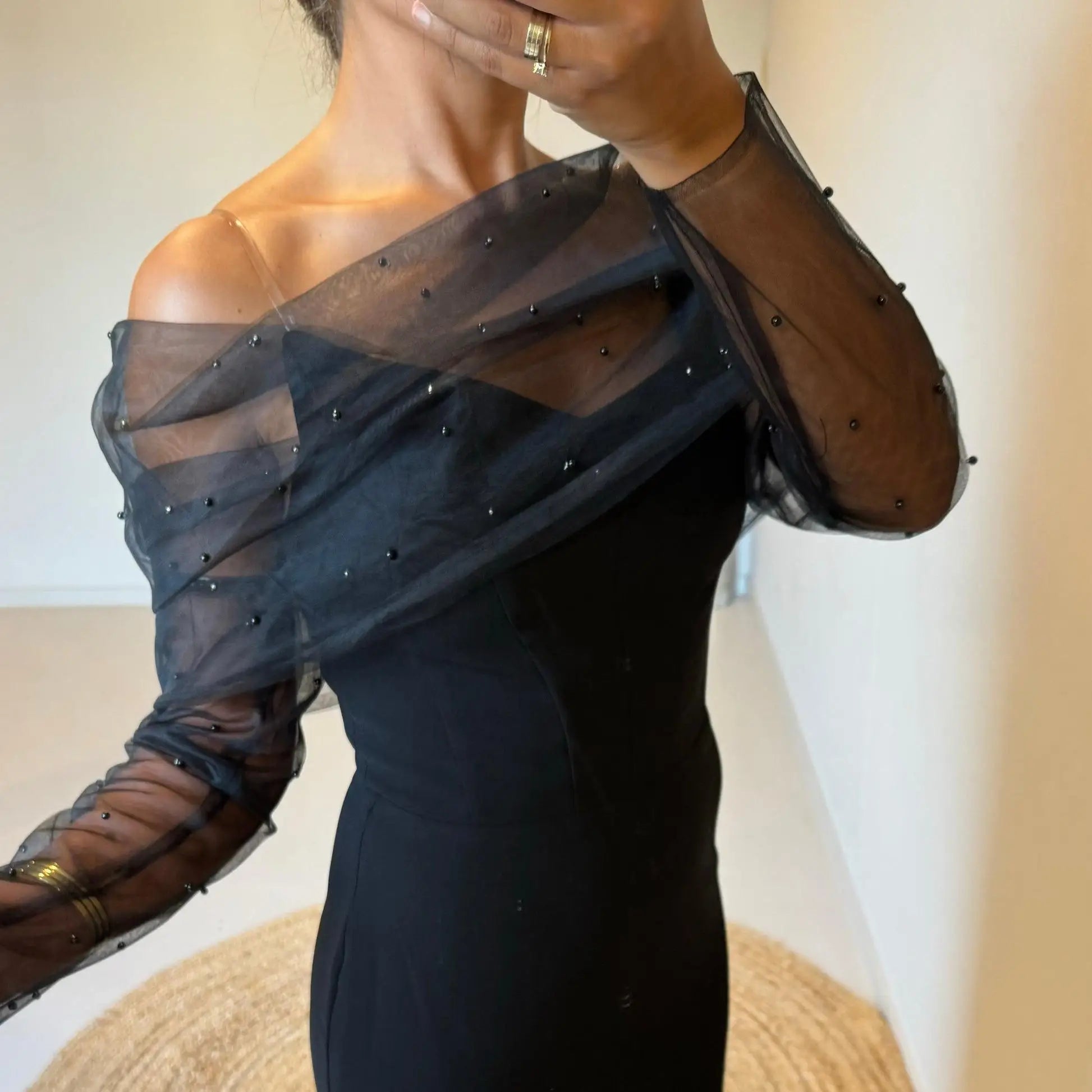 VG73 Bride Wrap Set Detachable Sleeve Bridal Shoulders Wedding Cover Party Bolero Woman Transparent Jacket  Removable Gloves