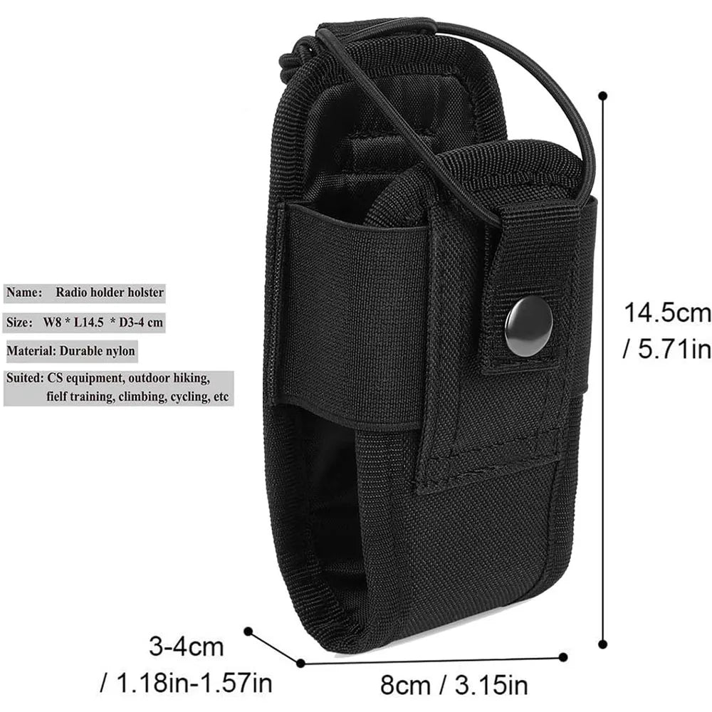 Tactical Radio Holster Molle Pouch, Military Heavy Duty Universal Case for Police Firefighter Two Way Walkie Talkies Vest