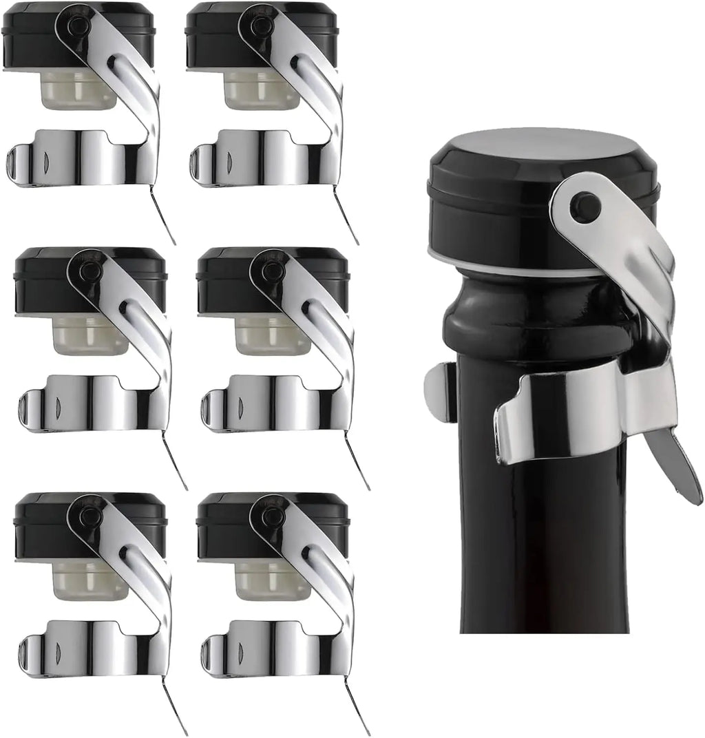 Champagne&Wine Bottle Stoppers Stainless Steel with Food Grade Silicone Leak Proof Keep Fresh Reusable Saver Prosecco Sparkling