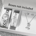 6Pcs Women's Fashion Watch Set, Daily Wear, Valentine's Day, Easter, Christmas, New Year's Day, Gifts for Friends and Family.