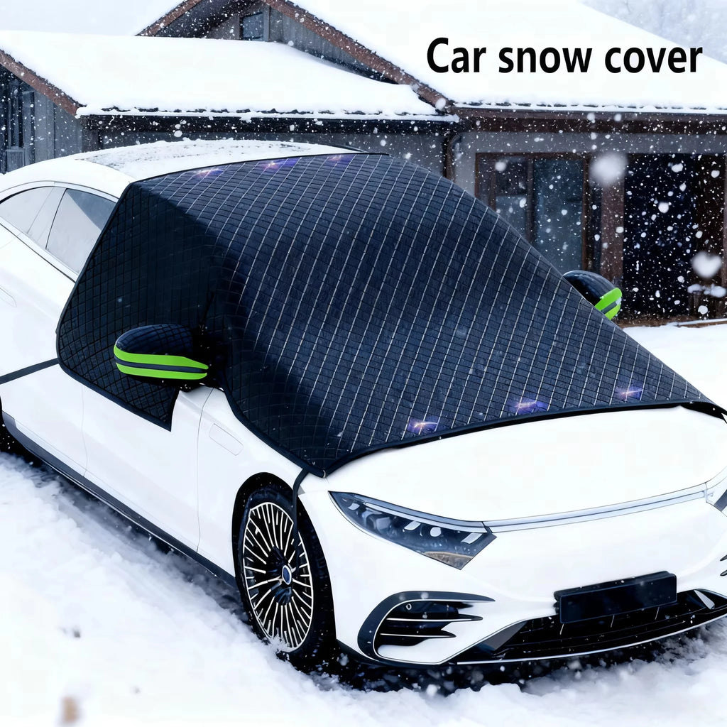 Winter Thickened Magnetic Snow Shield for Car - Half-Cover Car Cover & Front Windshield Snow Blocker