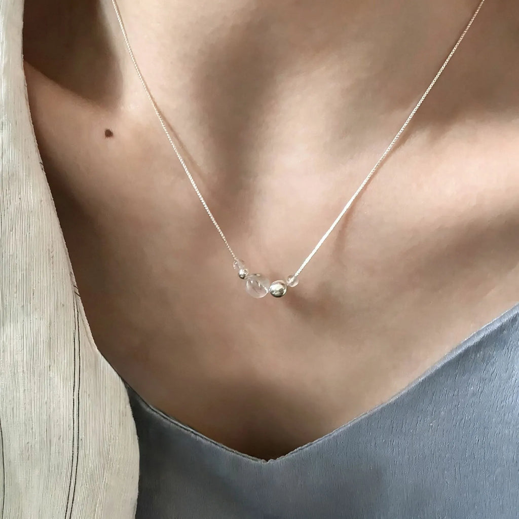 S925 Sterling Silver Necklaces For Women Simple Chain Fashion Minimalist Pendant Necklaces Adjustbale Necklace Birthday Gift