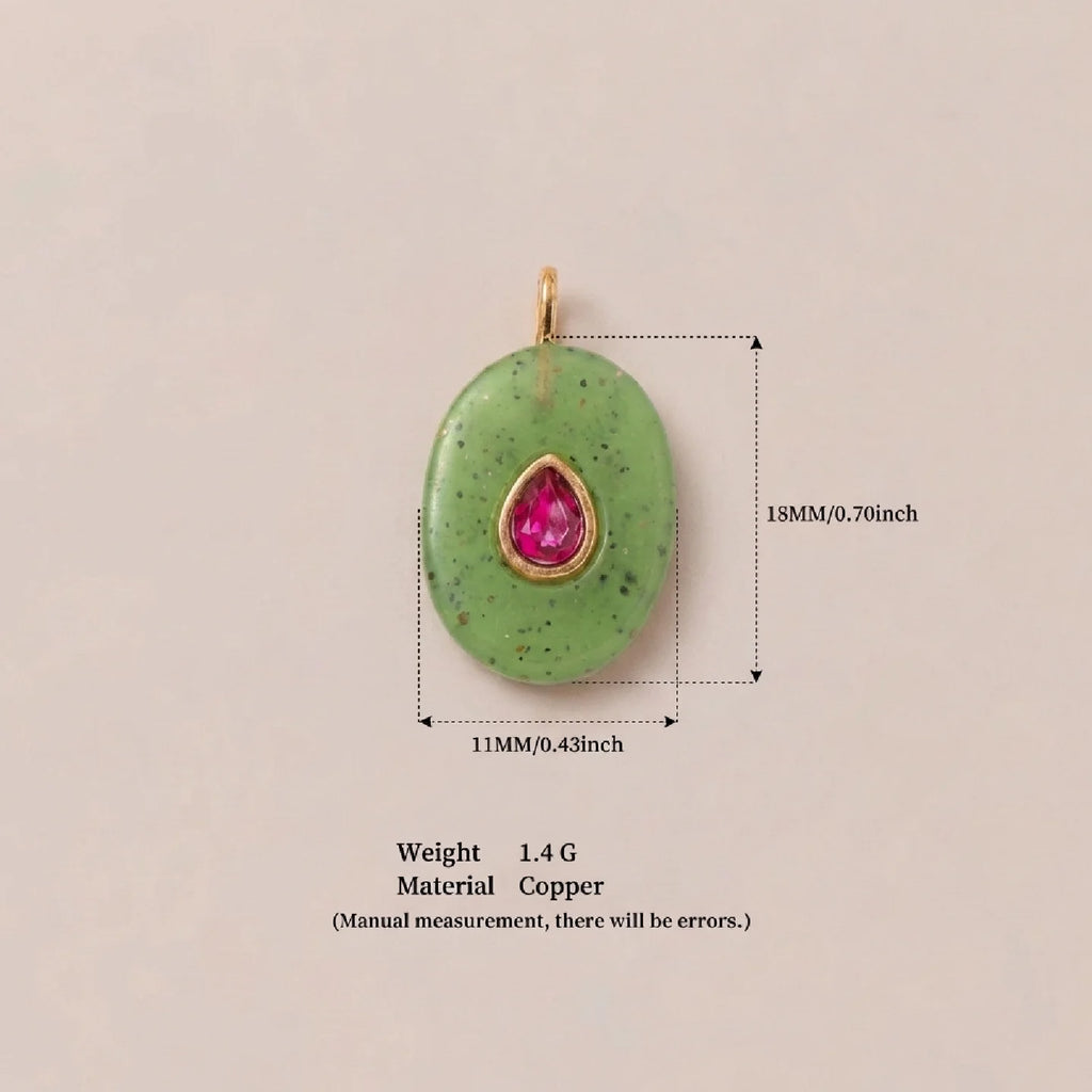 Luxury Fashion December Birthstone Colorful Zircon Geometric Pendant DIY Handmade Stainless Steel Color Retention Women Jewelry