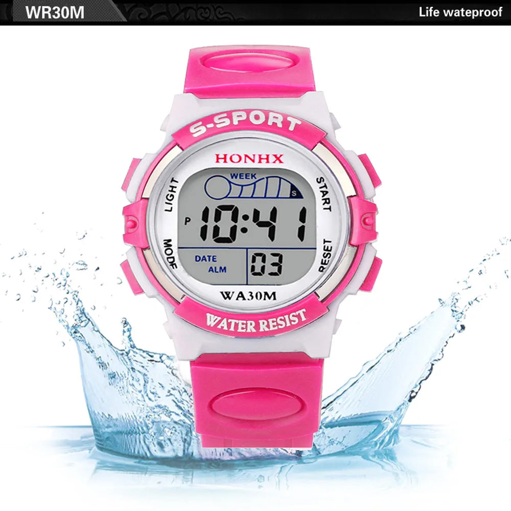 Waterproof Children Boys Digital LED Sports Watch Kids Alarm Date Watch Gift Children Casual Watches Bracelet