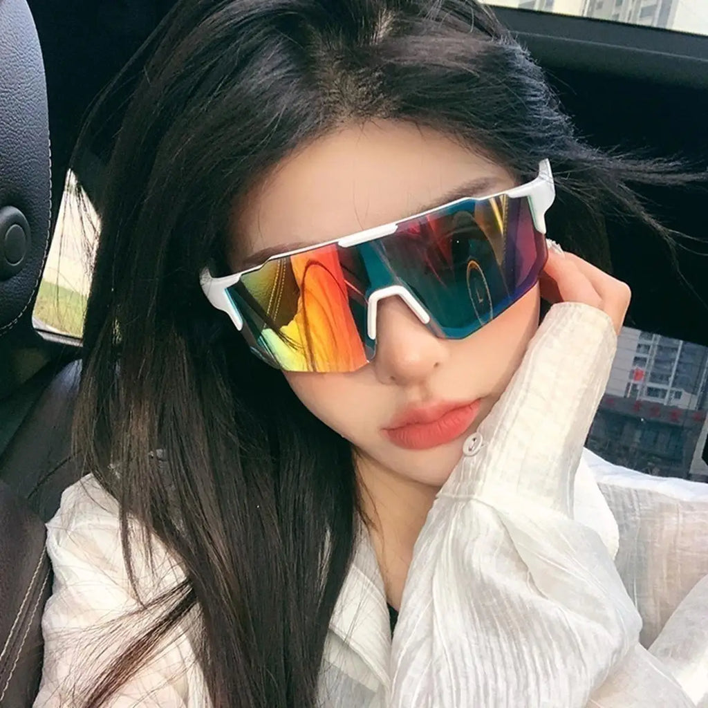 Cycling Sunglasses Anti-Ultraviole Hiking Climbing UV400 Shades Goggles Large Frame Oversized Hiking Climbing Eyewear