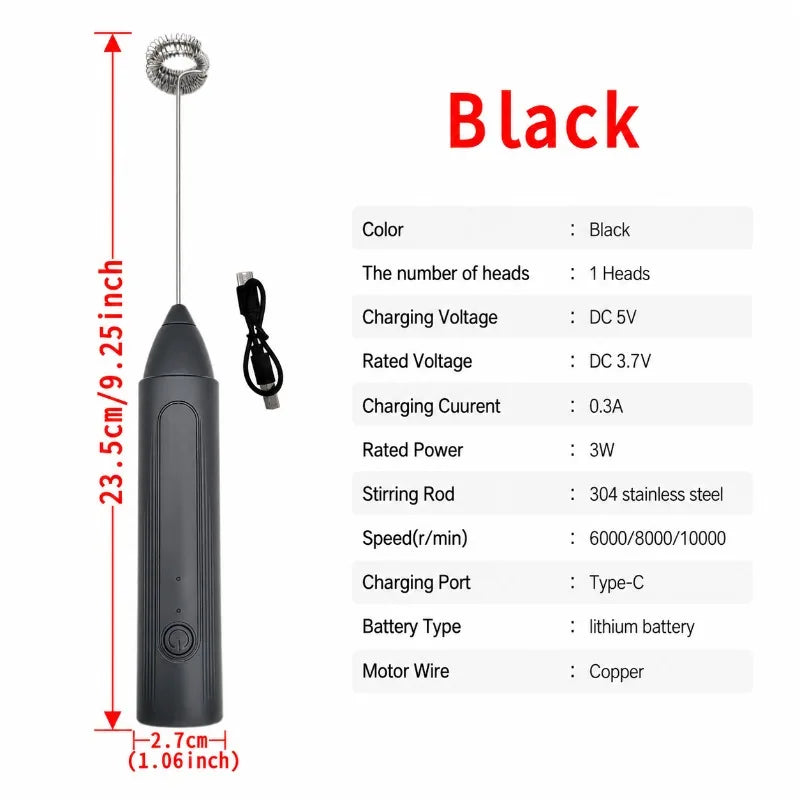 Milk Frother Egg Beater Mini Coffee Whisk Mixer Rechargeable Electric Milk Frother Wireless Milk Foamer Maker Handheld Stirrer