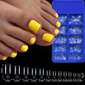 100pcs Classic White Fake Toenails Short Square Full Cover Press On Toenail Artificial False Toe Nails Tips for Women Daily Wear
