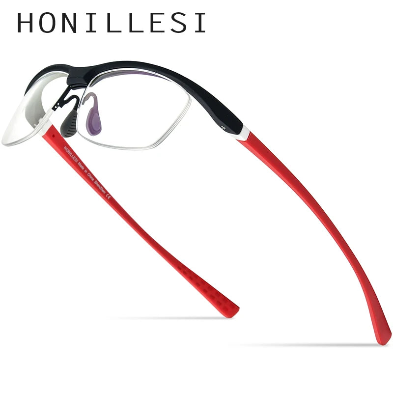 HONILLESI TR90 Glasses Men Brand Designer Semi Rimless Ultralight Bicycle Eyeglasses Frame Half Rim Sports Japanese Eyewear 7027